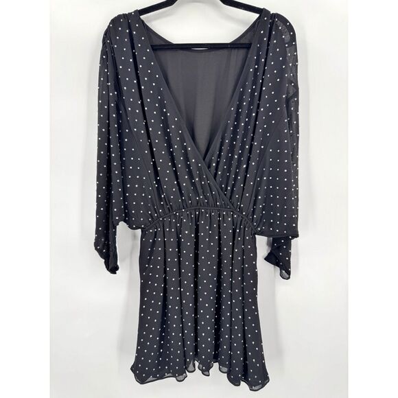 LPA Letizia Black Embellished Jeweled Open Back Mini Dress Sz S Small - Picture 6 of 8